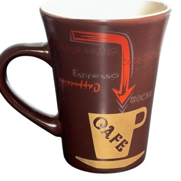 Brown Nida Home Coffee Mug 12 Oz - Espresso Mocha Latte Design - Picture 1 of 6